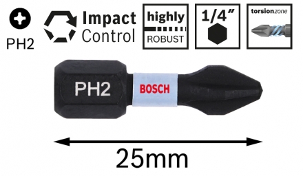 BOSCH ImpactControl Phillips csavarbit (Ph2; 25mm; 2db)