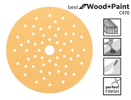 BOSCH C470 Best for Wood+Paint csiszolólap excentercsiszolókhoz, 150 mm