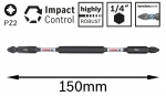 BOSCH ImpactControl PoziDriv kétvégű csavarbit (Pz2; 150mm; 3db)