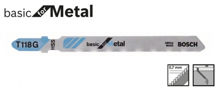 BOSCH T118G Basic for Metal szúrófűrészlap (2/5db)