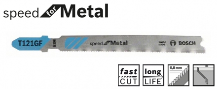 BOSCH T121GF Speed for Metal szúrófűrészlap (3db)